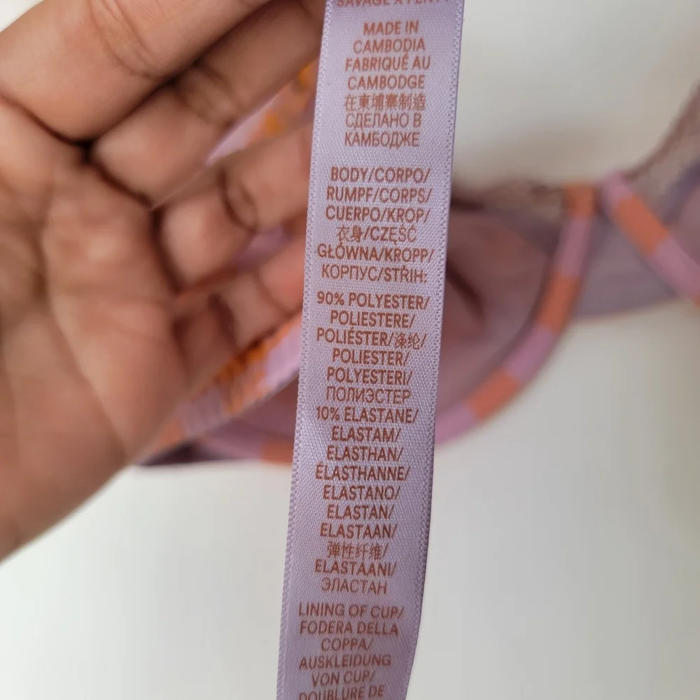 Savage X Fenty Purple and Orange Checkered Bra